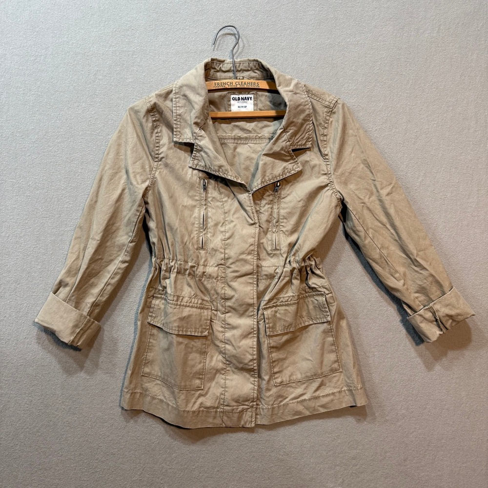 Old Navy Utility Khaki Cinched Waist Bella Swan PNW‎ Forest Girl Jacket Women XS
